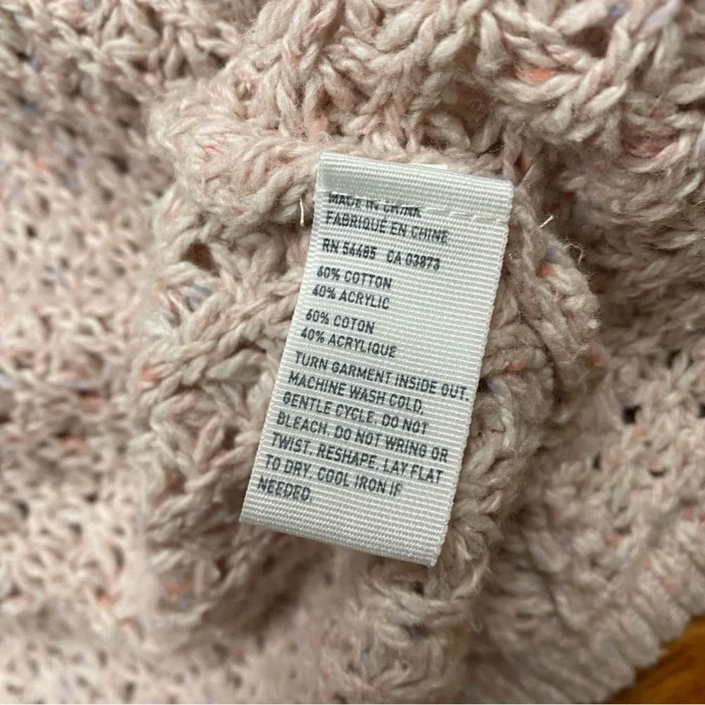 American Eagle Women's Pink Speckle Open Cocoon Knit Cardigan XS/S Cottagecore